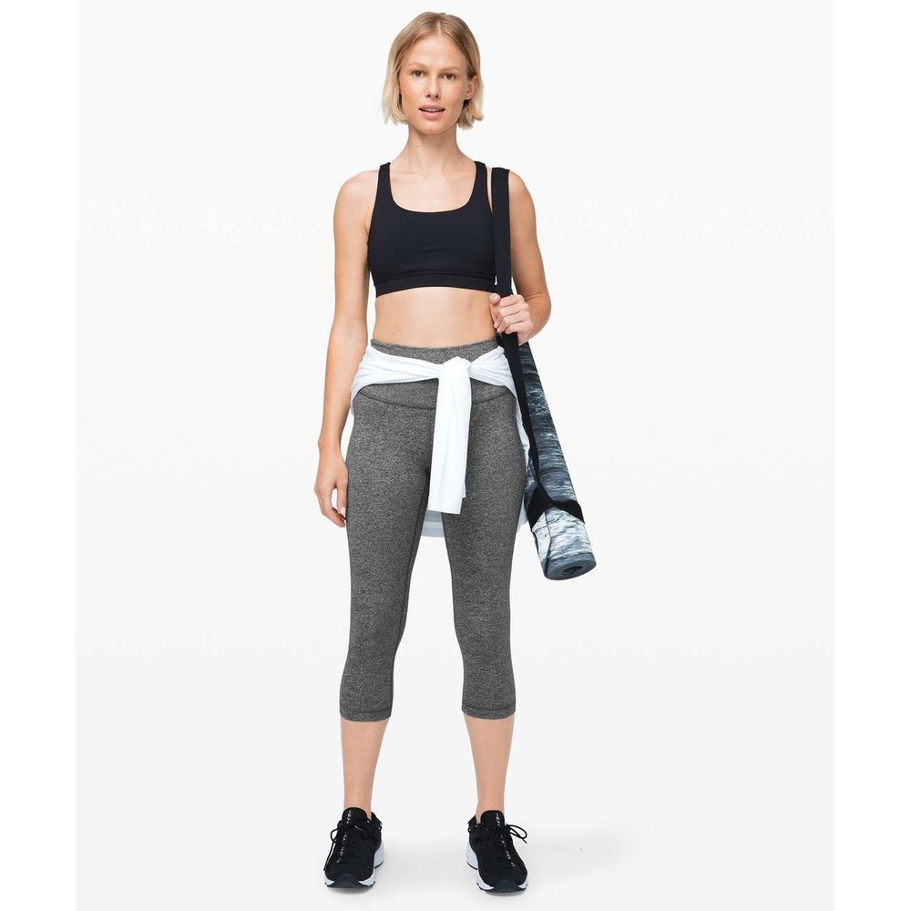 Lululemon Wunder Under Heathered Gray‎ Cropped Leggings Size 4